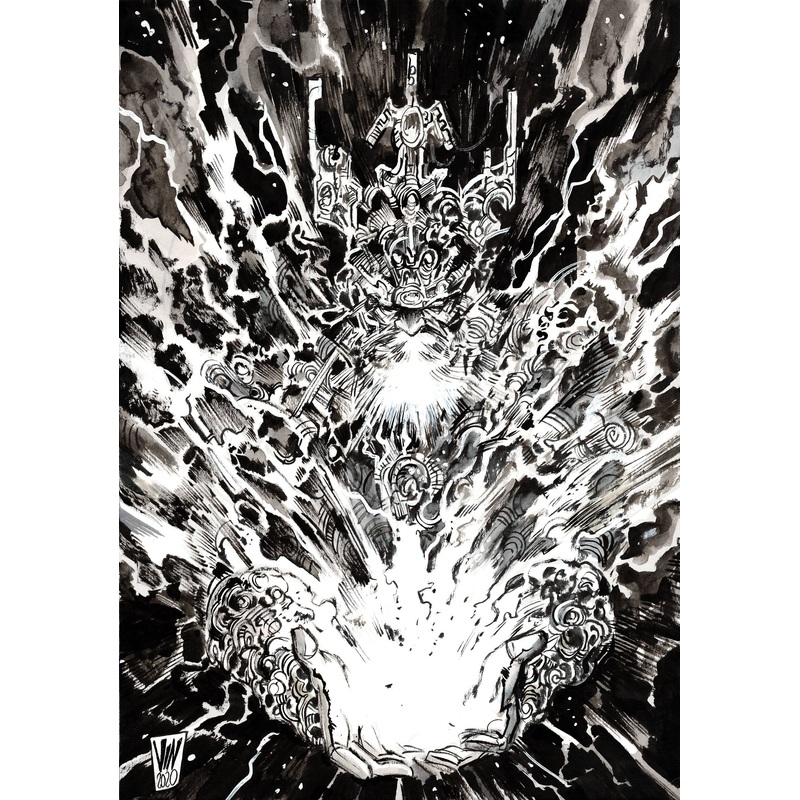 Vincenzo Riccardi Original Art White Magic Illustration