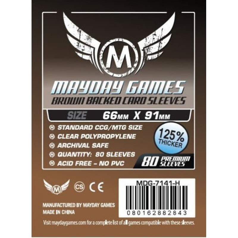 Mayday – Brown Backed Card Game Sleeves 80-Pieces 66 mm x 91 mm Size