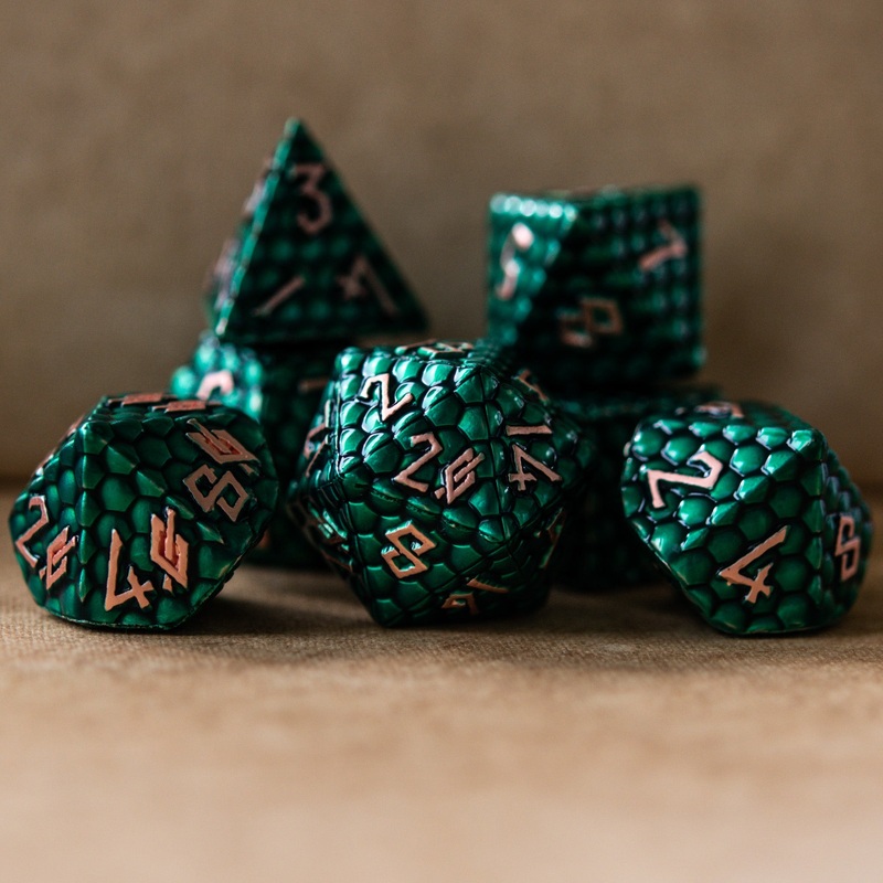Green Dragon’s Egg Metal Dice Set