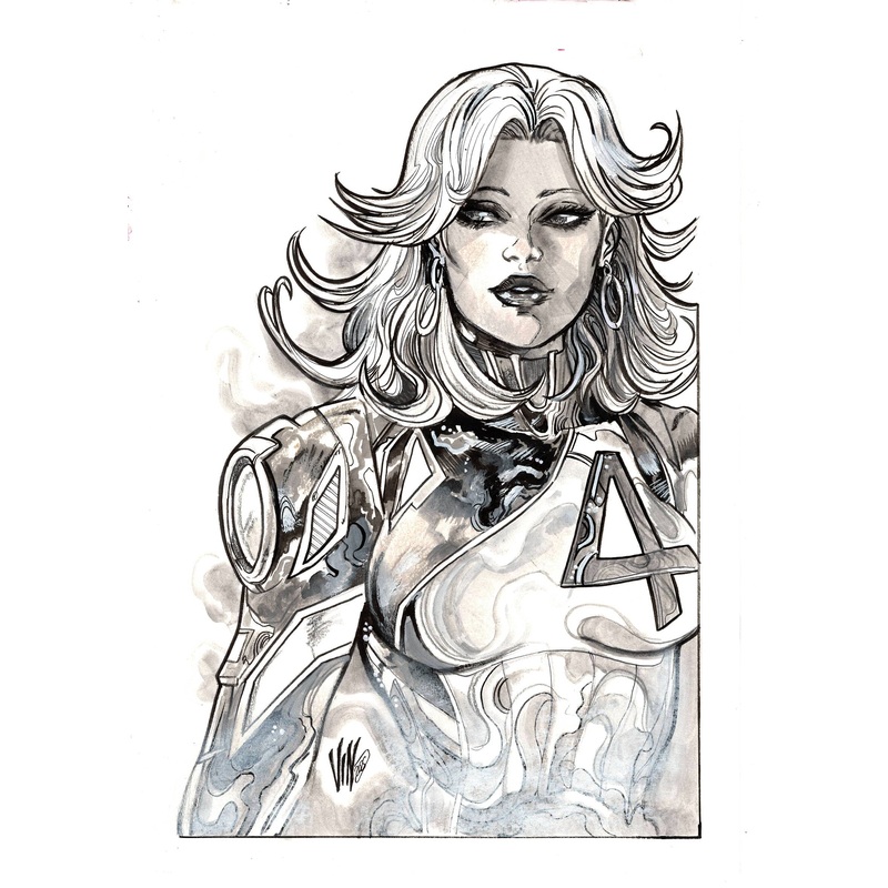 Vincenzo Riccardi Original Art Sue Storm Fantastic Four Illustration