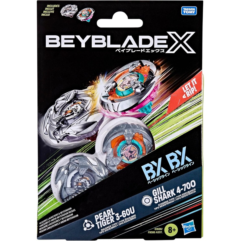 Beyblade X – BX BX – Pearl Tiger 3-60U Vs Gill Shark 4-70D