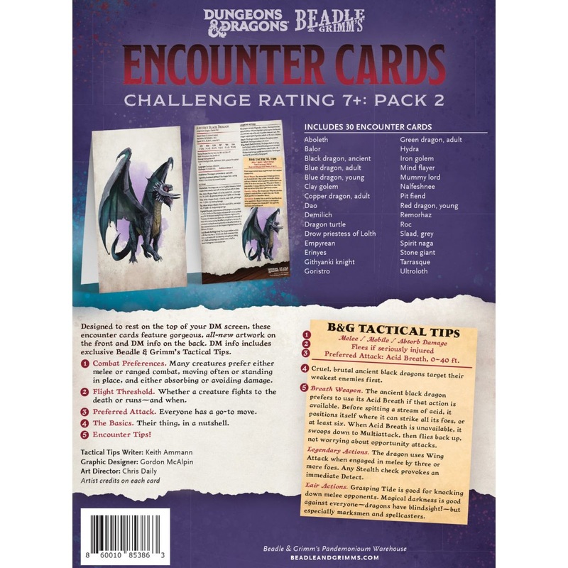 Beadle & Grimms Encounter Cards – Challenge Rating 7+: Pack 2