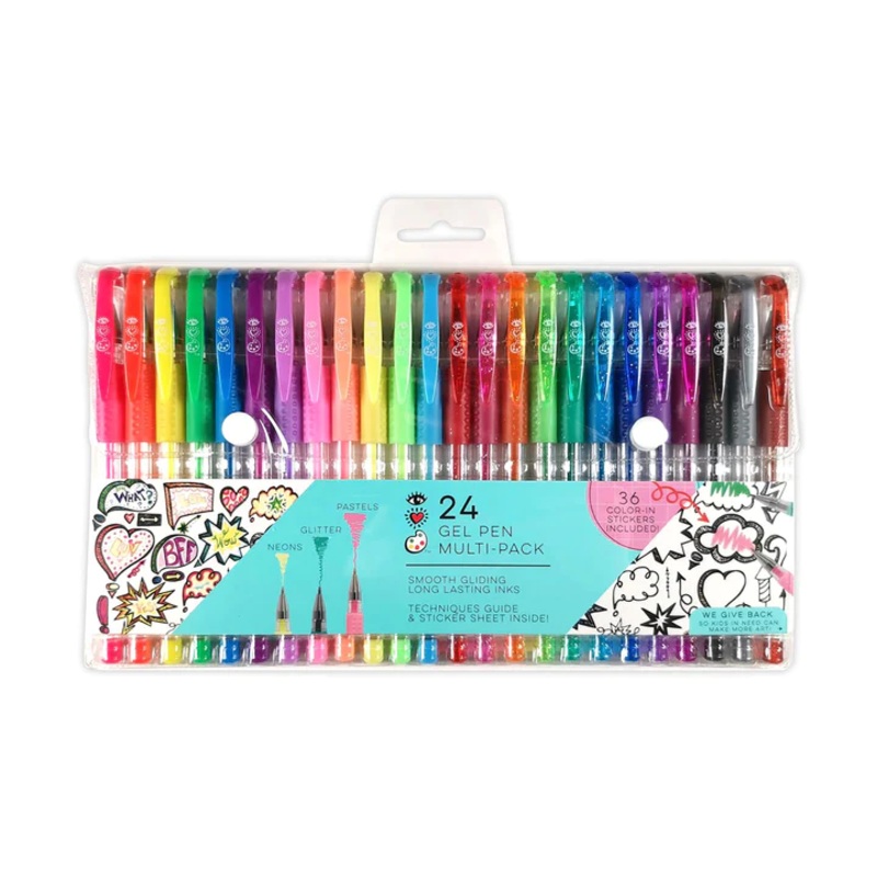 24 Gel Pen Multi-Pack Neon, Pastel, Glitter  Time Machine Hobby
