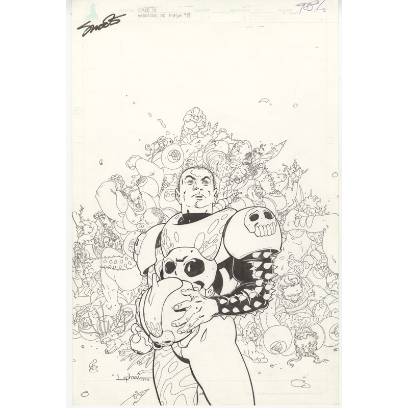 Warriors of Plasm #8 COVER Original Comic Art by David Lapham + Color Guide