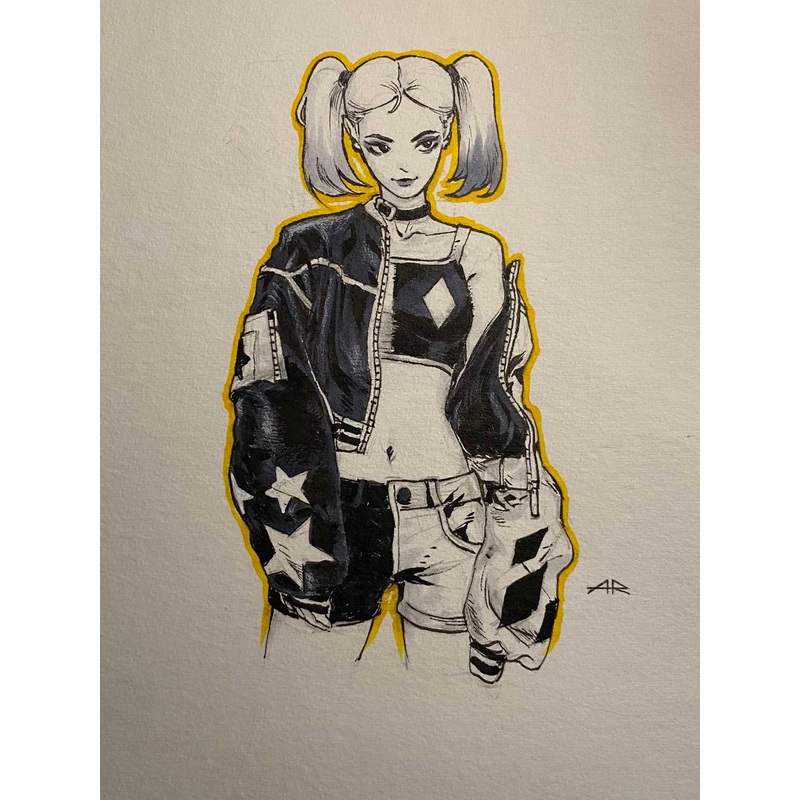 Anand Ramcheron Original Art Harley Quinn Illustration
