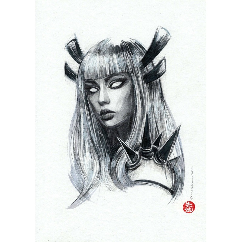 Zu Orzu Original Art Mixed Media Portraits Week 3: Magik