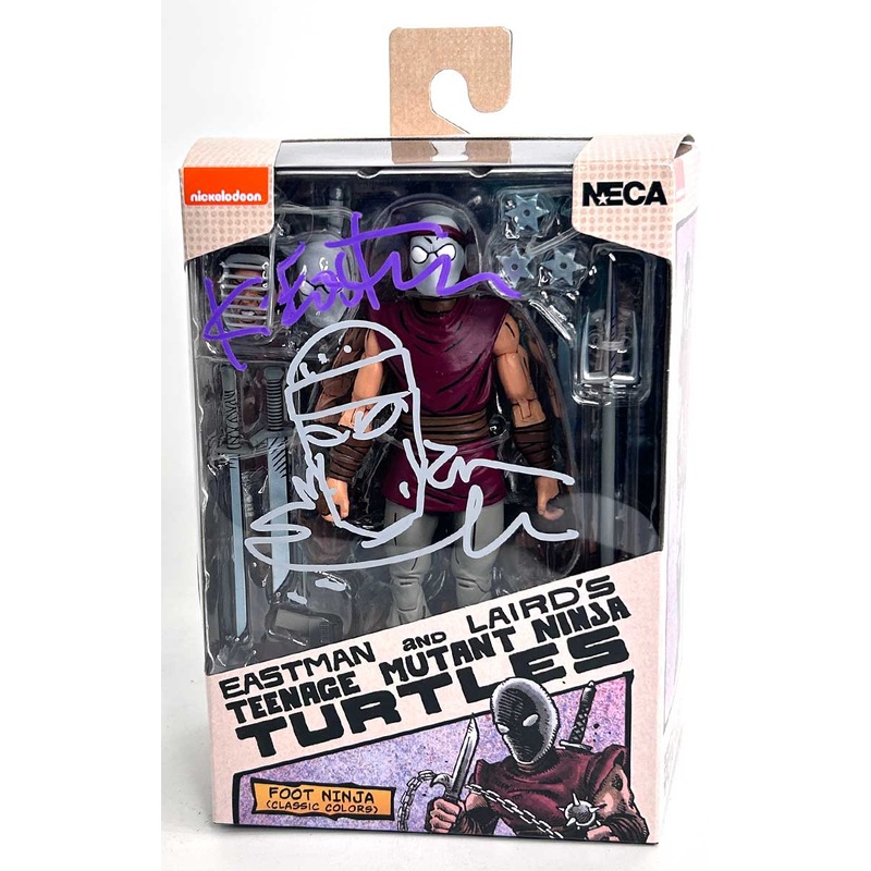 TMNT (Mirage Comics) Classic Colors Foot Ninja… Eastman Designed… Signed  with Head Sketch and Hologram COA