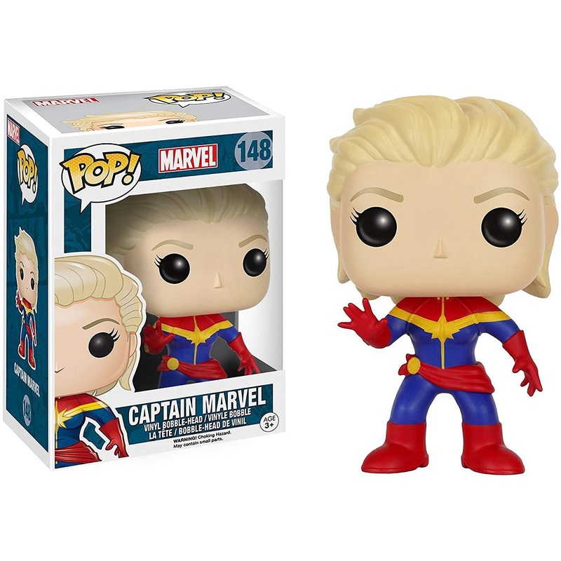CAPTAIN MARVEL #148 (UNMASKED) FUNKO POP VERY GOOD – MODERATE CREASE ON THE BOTTOM OF THE BOX / MINOR CREASE ON THE BACK EDGE OF THE BOX / MINOR DING ON THE LOWER BACK CORNER OF THE BOX / HEAVY SHELF-WEAR