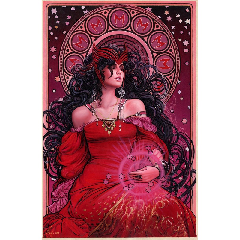 Fred Ian Original Art Scarlet Witch Art Nouveau Collection