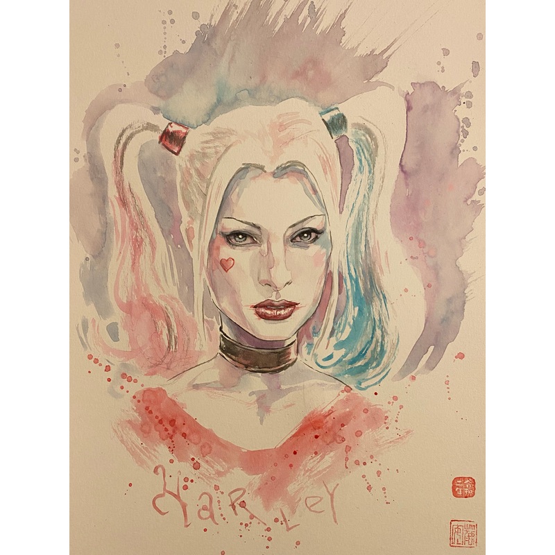 David Mack Original Art Harley Quinn Illustration
