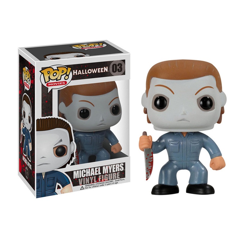 FUNKO POP! MOVIES HALLOWEEN: MICHAEL MYERS #03 (2ND RELEASE/SMALL TEXT) ( CONDITION 8.0) VF (8.0) – MINOR DING LEFT-SIDE OF BOX / MINOR CREASE BACK OF BOX
