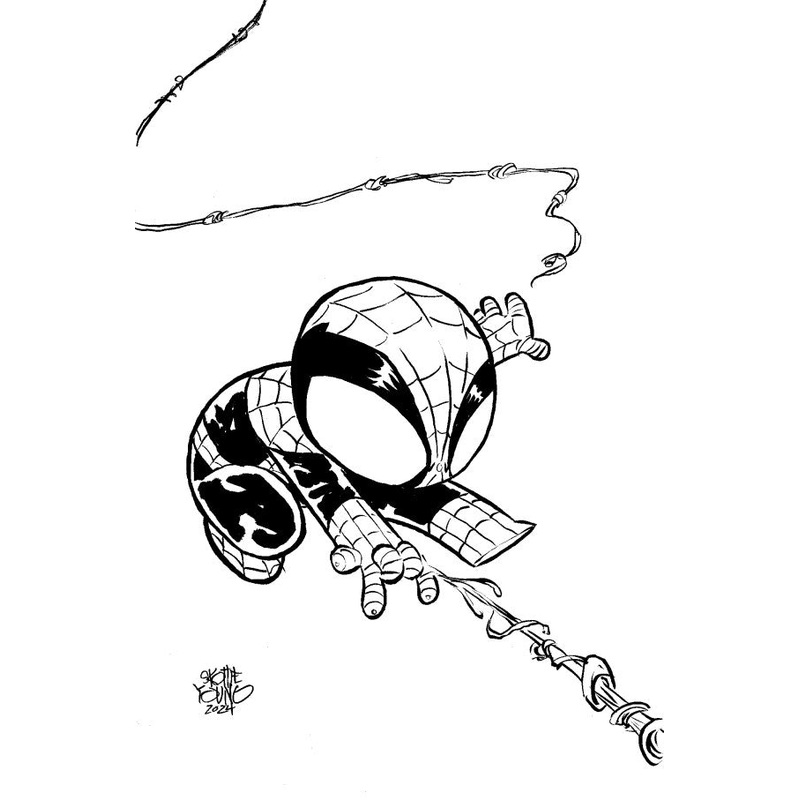 AMAZING SPIDER-MAN #51 SKOTTIE YOUNG’S BIG MARVEL VIRGIN BLACK AND WHITE VARIANT [1:50]