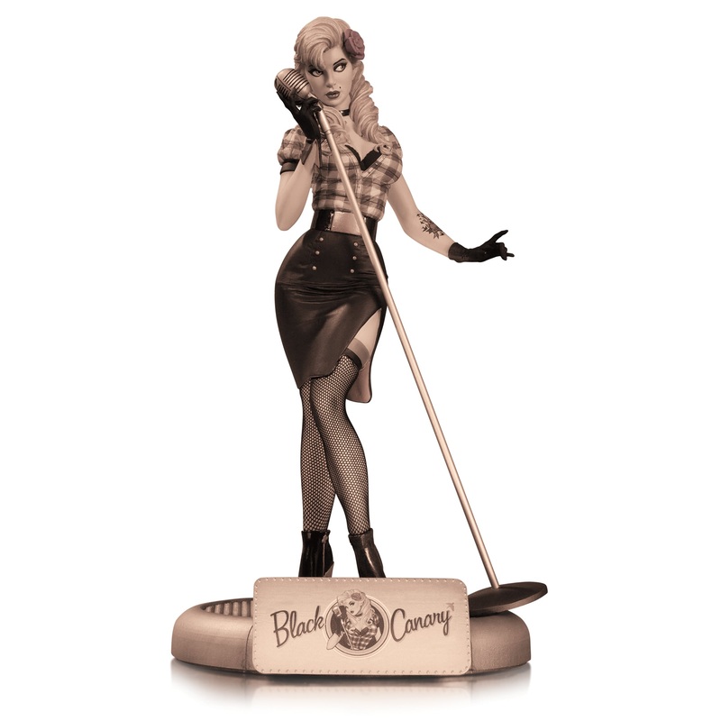 DC BOMBSHELLS BLACK CANARY SEPIA VAR STATUE DC COMICS SUPERHERO