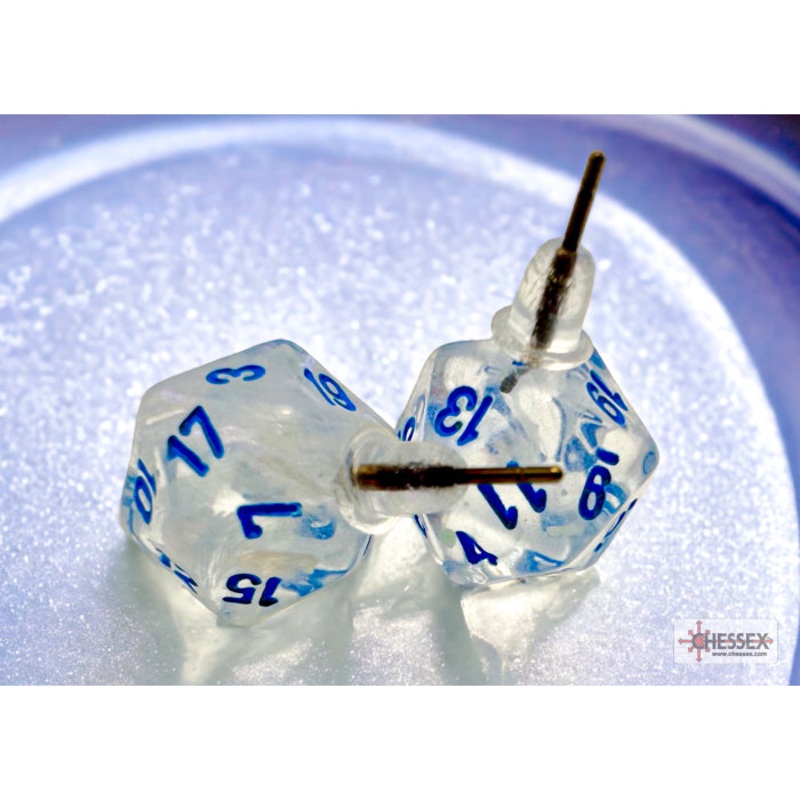 Chessex CHX 54511 Stud Earrings Borealis Icicle Mini-Poly d20 Pair (Preorder)