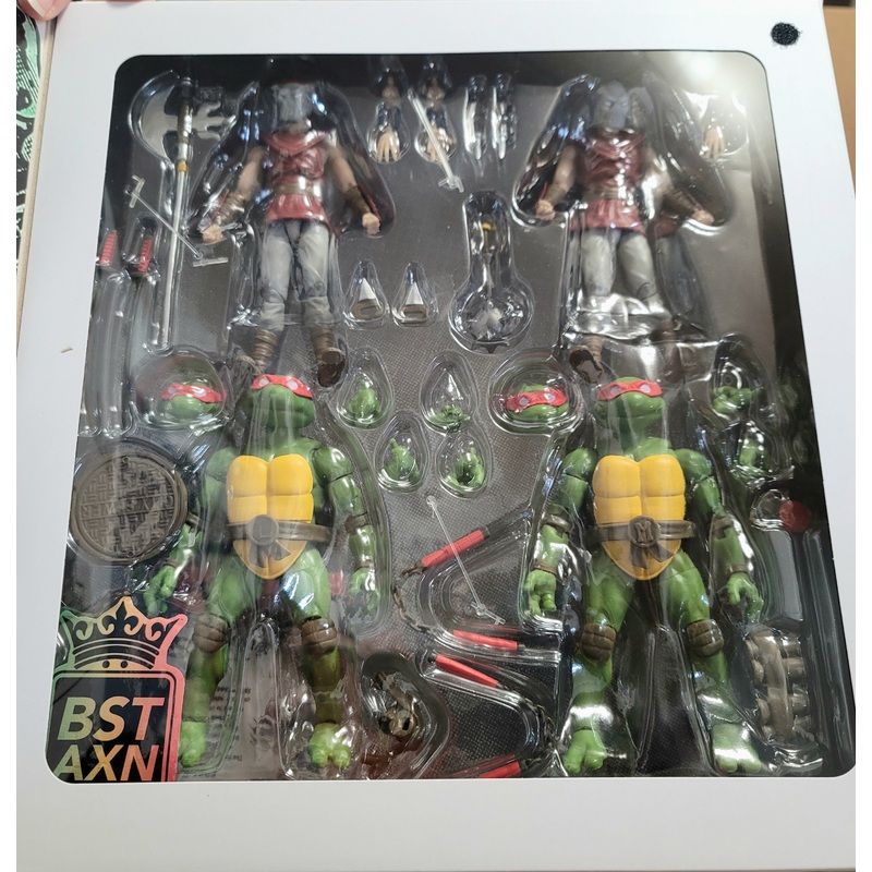 TMNT BST AXN 2 Foot Soldiers, Michelangelo & Leonardo Action Figure 4 Pack Set
