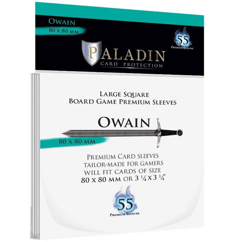 Paladin – Premium Owain Card Sleeves 55-Pieces 80 mm x 80 mm Size – Clear