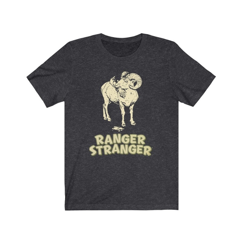 Ranger Stranger – Ram Logo – Unisex Jersey Short Sleeve Tee Dark Grey Heather L