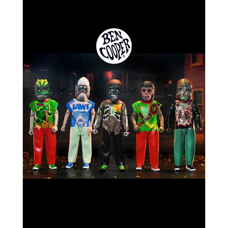 Ben Cooper Costume Kids Collection – Series 7 Costumed Action Figure Bundle (Godzilla, Jaws, Warrior, Tarman, The Fly)