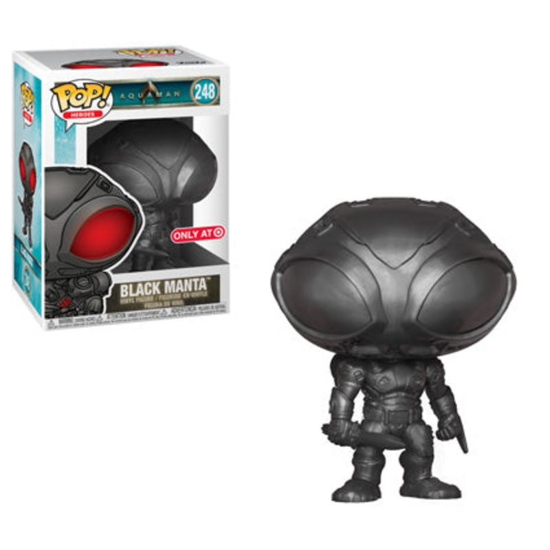 BLACK MANTA #248 (FLAT BLACK) (AQUAMAN MOVIE) (TARGET EXCLUSIVE STICKER) FUNKO POP NM – VERY MINOR SHELF-WARE