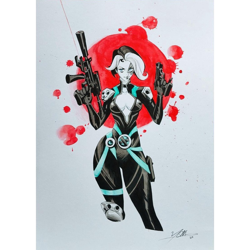 Yona Saura Original Art Domino Illustration