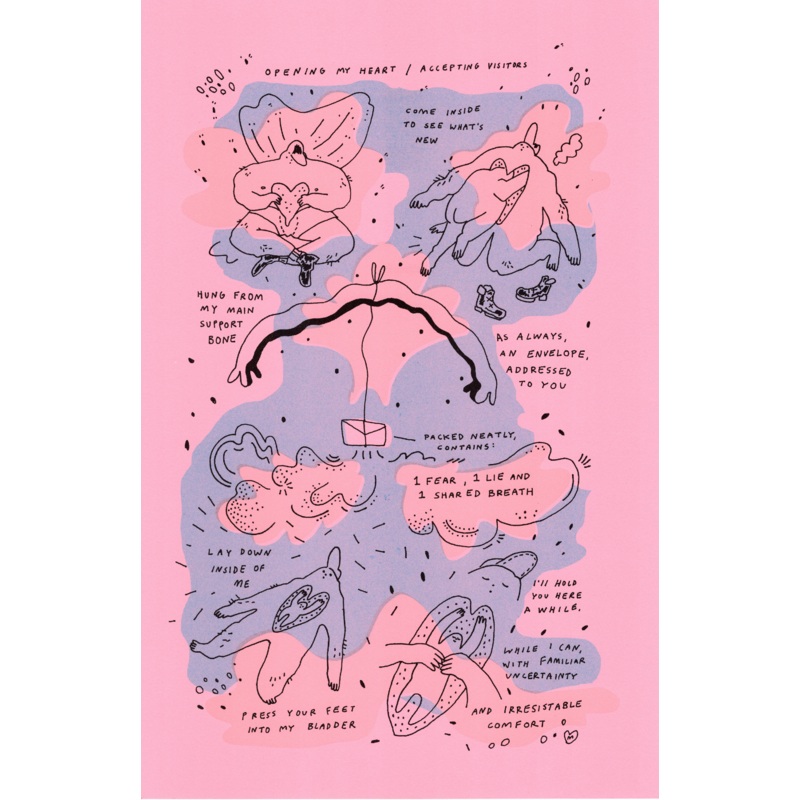 Risograph Print: Open Heart by Madeline Berger