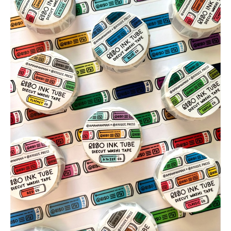 Riso Ink Tube Washi Tape by A to Zee Press Light