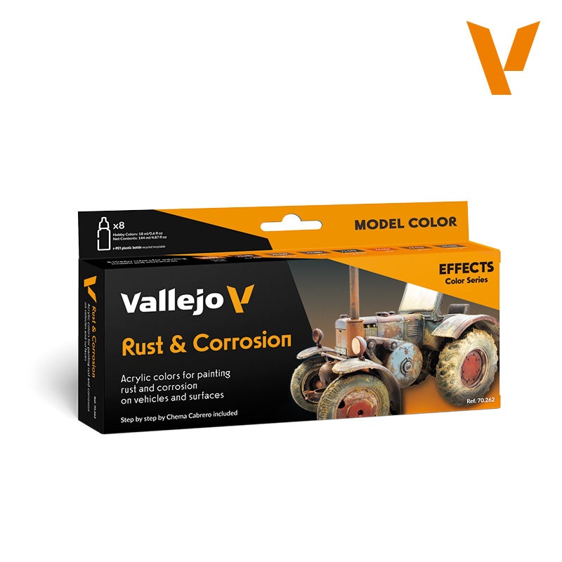 Vallejo Model Colour Rust and Corrossion By Chema Cabrero Effects Acrylic Paint 8-Piece Set
