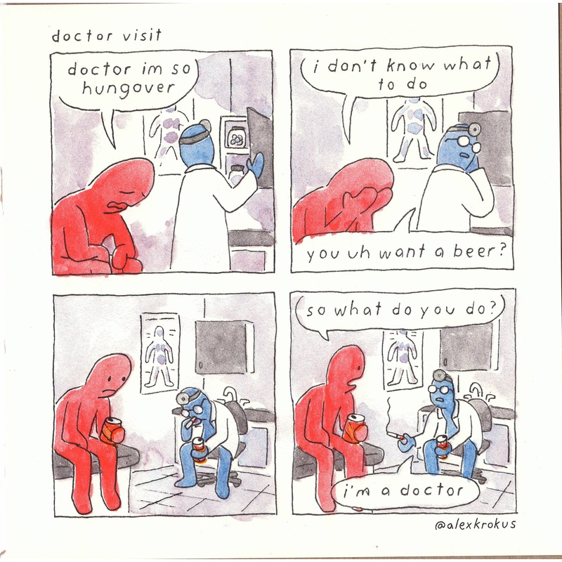 Risograph Print: Doctor Visit by Alex Krokus