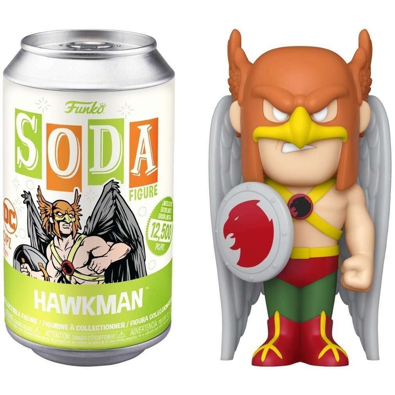 FUNKO SODA! DC HEROES HAWKMAN W/ SHIELD (LE 10,500) (COMMON / NOT SEALED) ( CONDITION 9.5) NM (9.5) – MINOR SHELF-WEAR / NOT SEALED