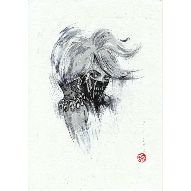 Zu Orzu Original Art Mixed Media Portraits Week 1: Erica Slaughter Something is Killing the Children