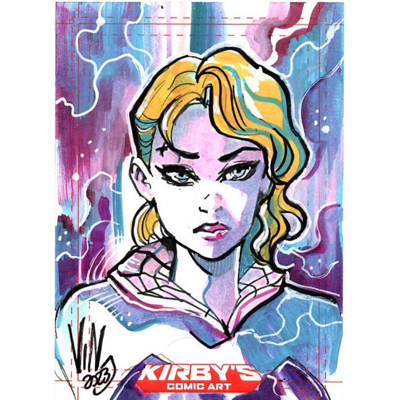 Vincenzo Riccardi Original Art Spider-Verse Spider-Gwen Sketch Card