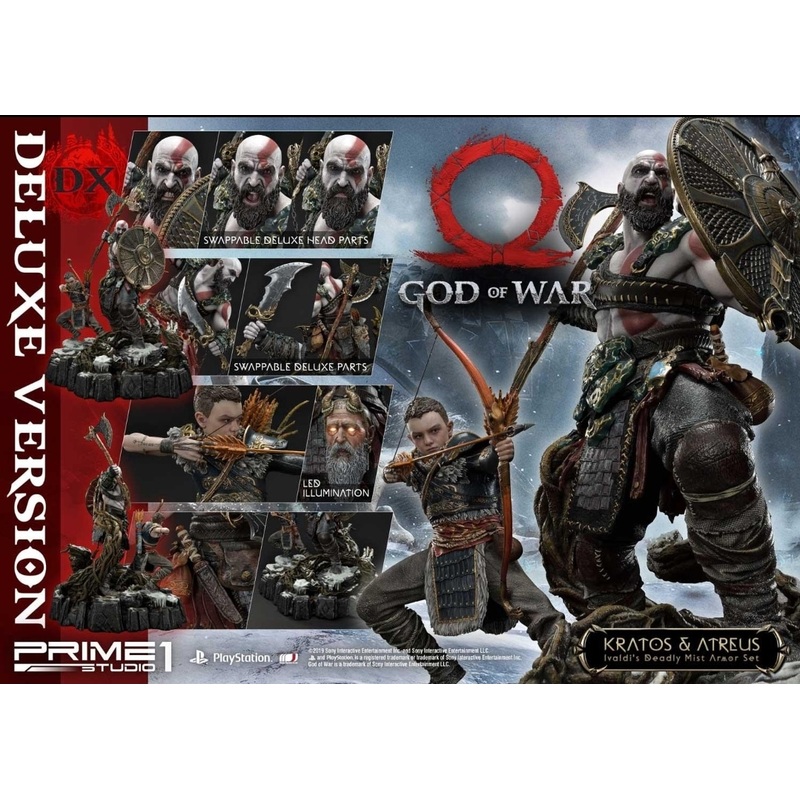God of War Kratos and Atreus Statue Ivaldis Deadly Mist Armor