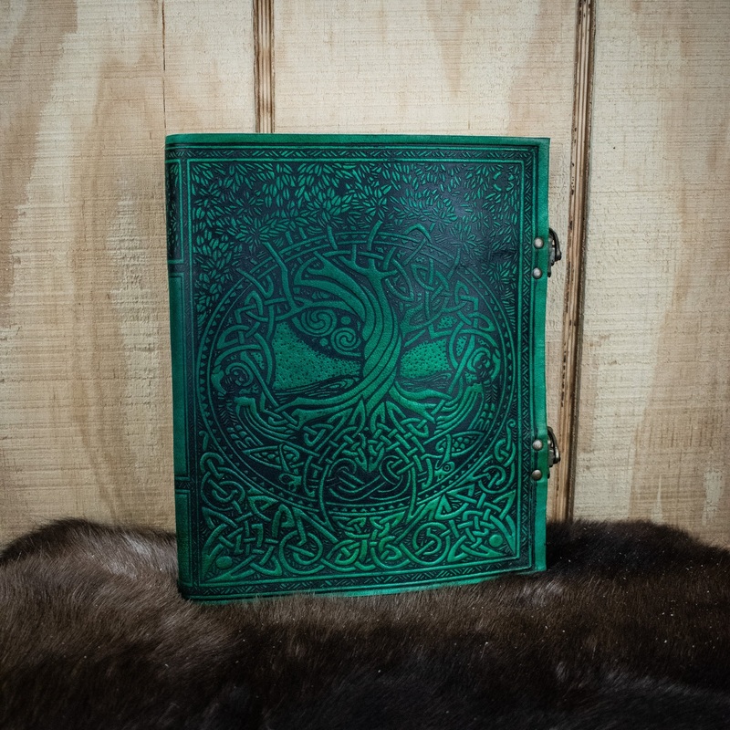 “Tree of Life” Green Leather Sketchbook