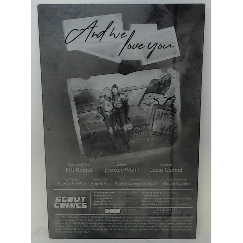 And We Love You – Inside Front Cover – Black – Comic Printer Plate – PRESSWORKS