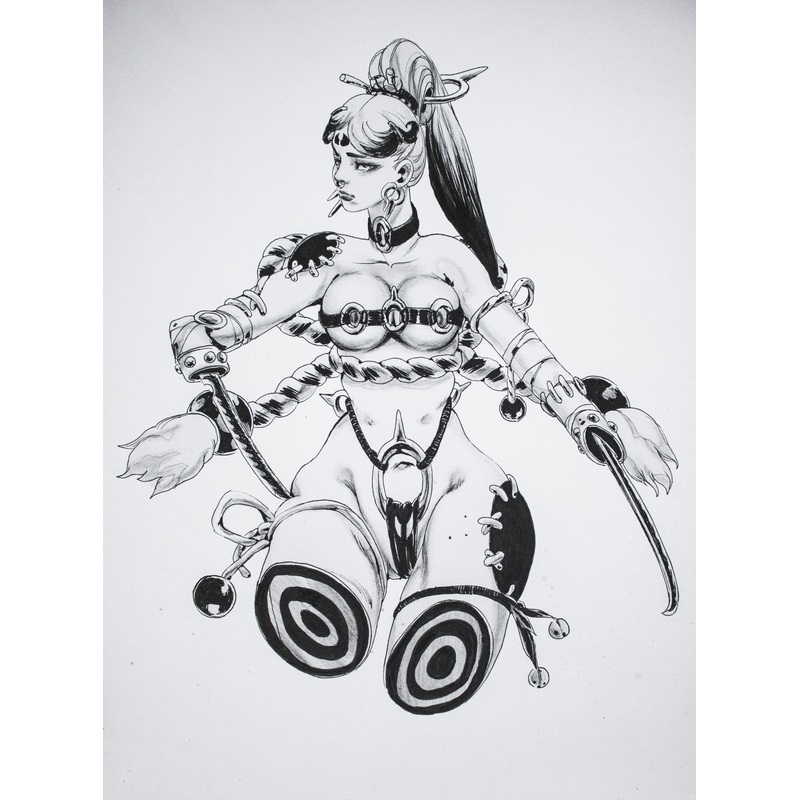 Yona Saura Original Art Deadly Doll Illustration