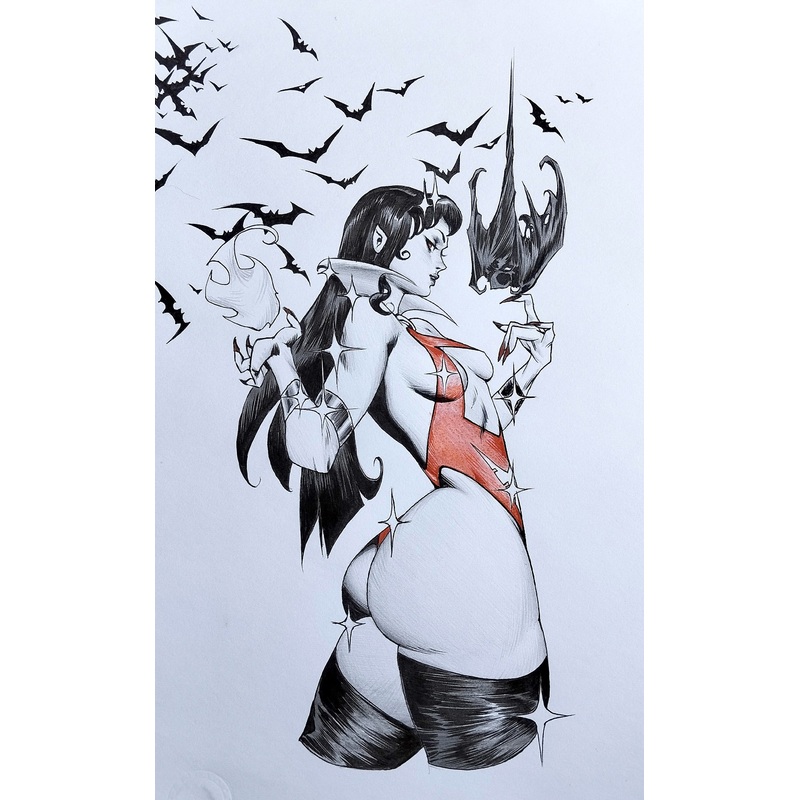 Yona Saura Original Art Vampirella Illustration