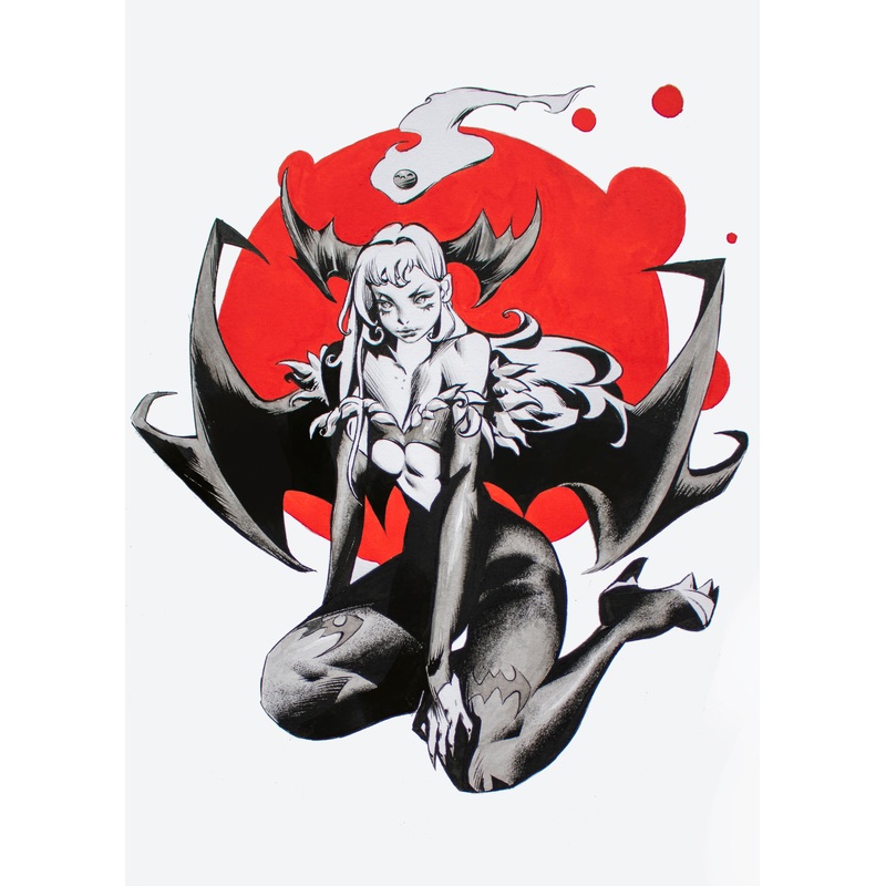 Yona Saura Original Art Morrigan Illustration