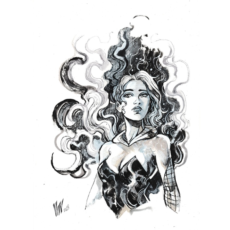 Vincenzo Riccardi Original Art Spider-Verse Gwen 2 Illustration