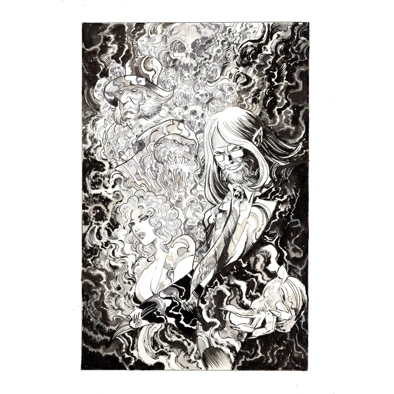 Vincenzo Riccardi Original Art The Electric Black #1 2nd Print Cover