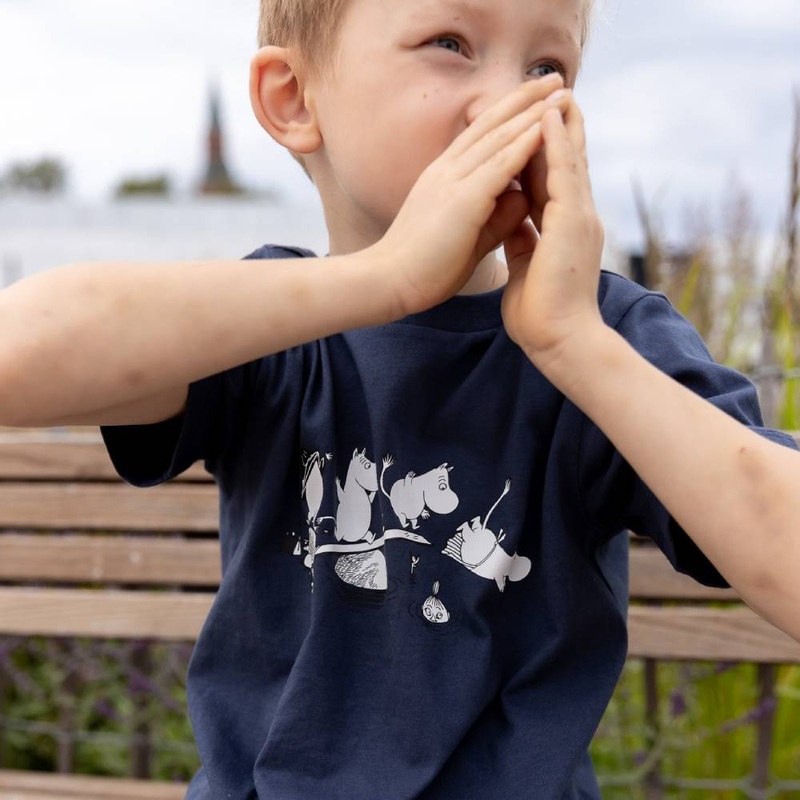 Moomin Swimming T-shirt Blue 92