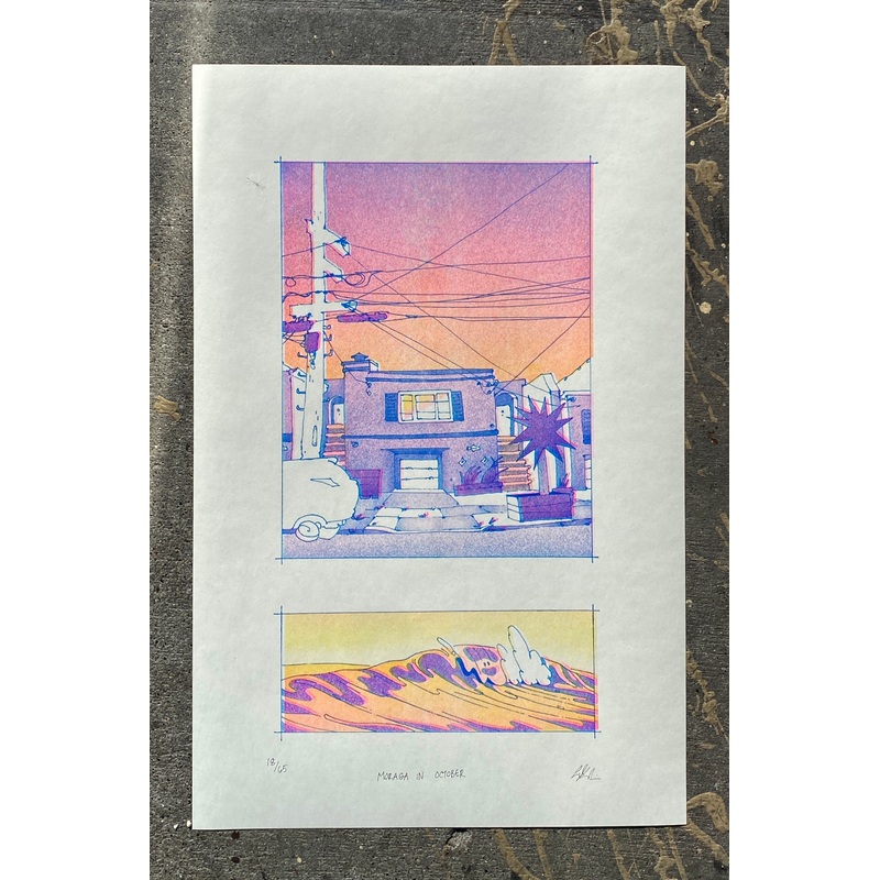 Risograph Print: Moraga In October (11″x17″) by Liana Krakirian