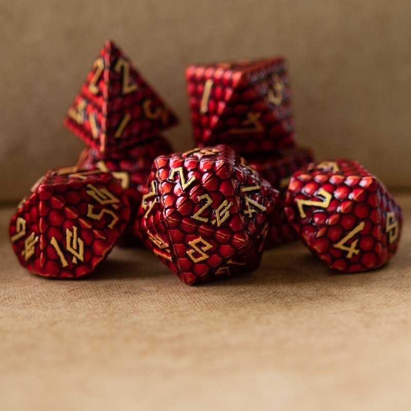 Red Dragon’s Egg Metal Dice Set