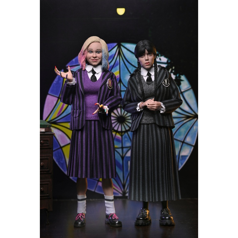 Wednesday – Wednesday Addams (Nevermore Uniform) and Enid 8″ Clothed Action Figure 2-Pack (PRE-ORDER)