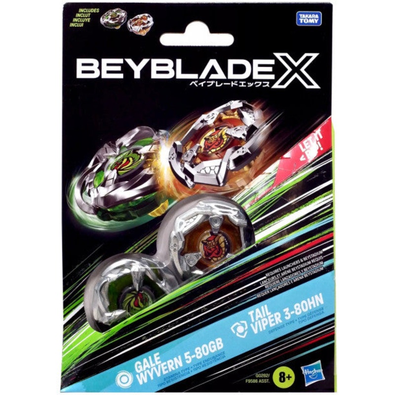 Beyblade – X – Dual Pack – Assortment – Gale Wyvern 5-80GB – Tail Viper 3-80HN