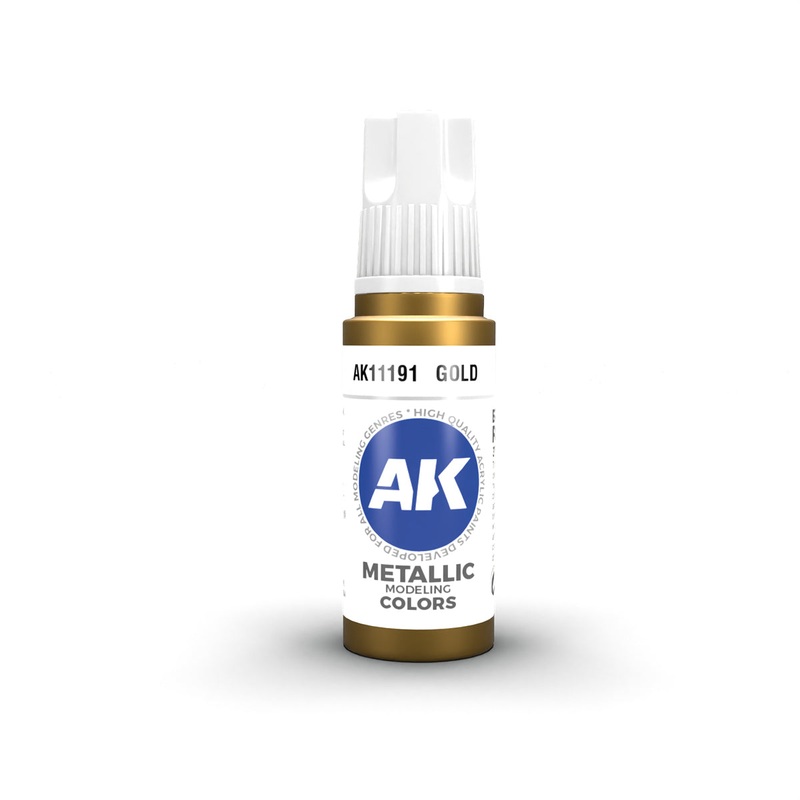 AK Interactive 3 Gen Acrylic Modelling Paint 17ml – Gold