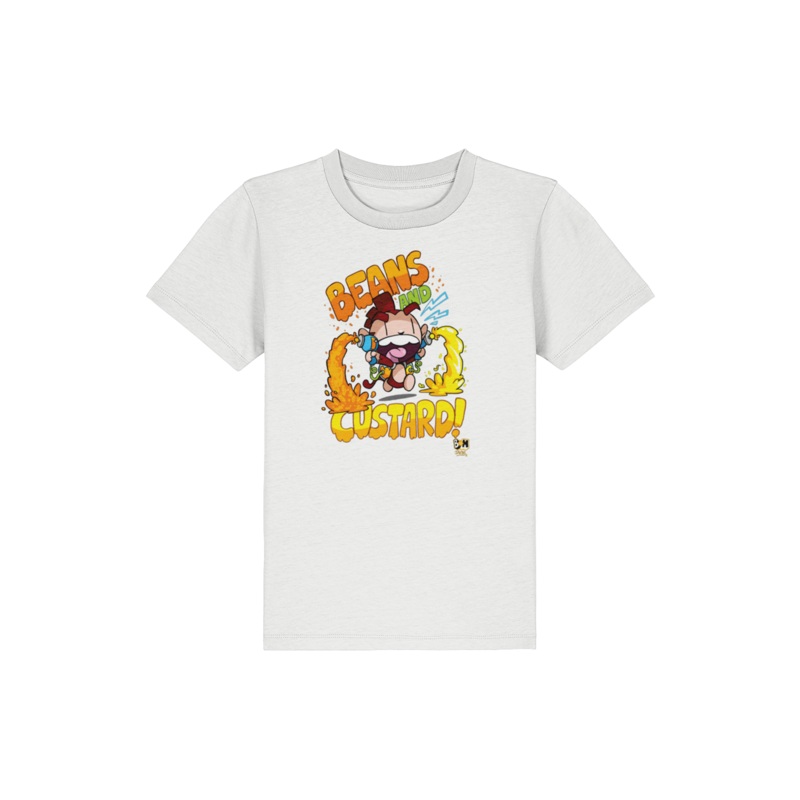 Bunny vs Monkey “Beans and Custard!” kids t-shirt White 5-6 years