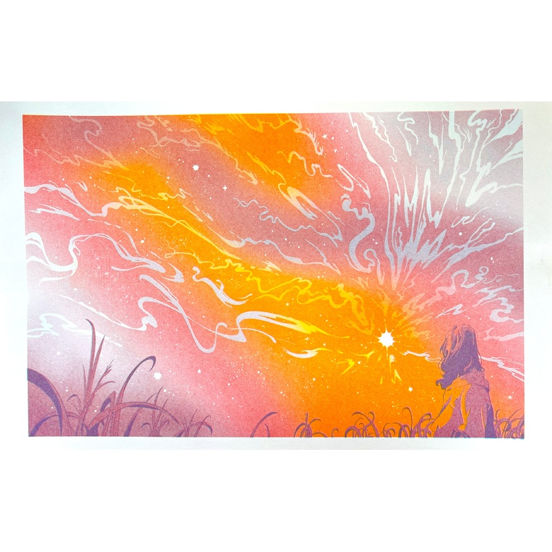 Risograph Print: The Hermit (11″x17″) by Rosemary Valero-O’Connell