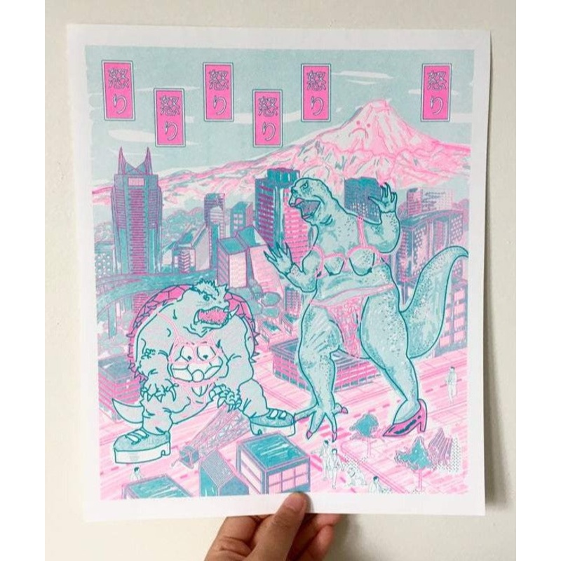 Risograph Print: RAGE (11″x14″) by Cheeky Chong $30