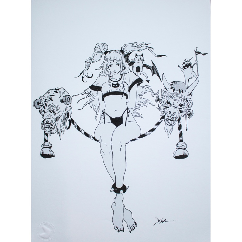 Yona Saura Original Art Vampire Doll Illustration