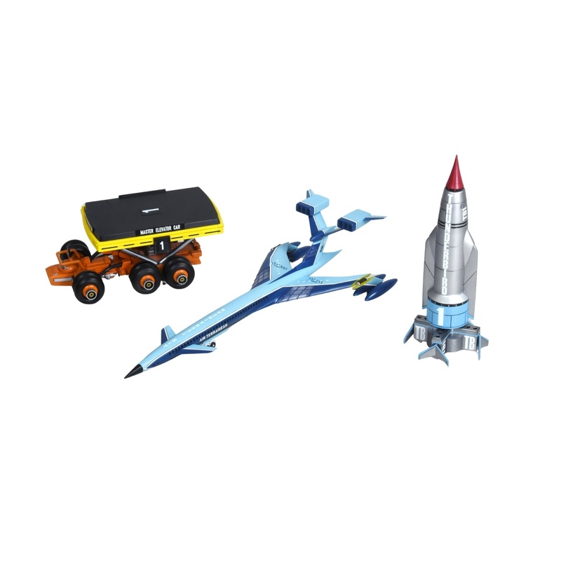 Thunderbirds Trapped In The Sky Model Kit – Thunderbird 1, Elevator Car and Fireflash Models